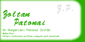 zoltan patonai business card