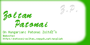 zoltan patonai business card